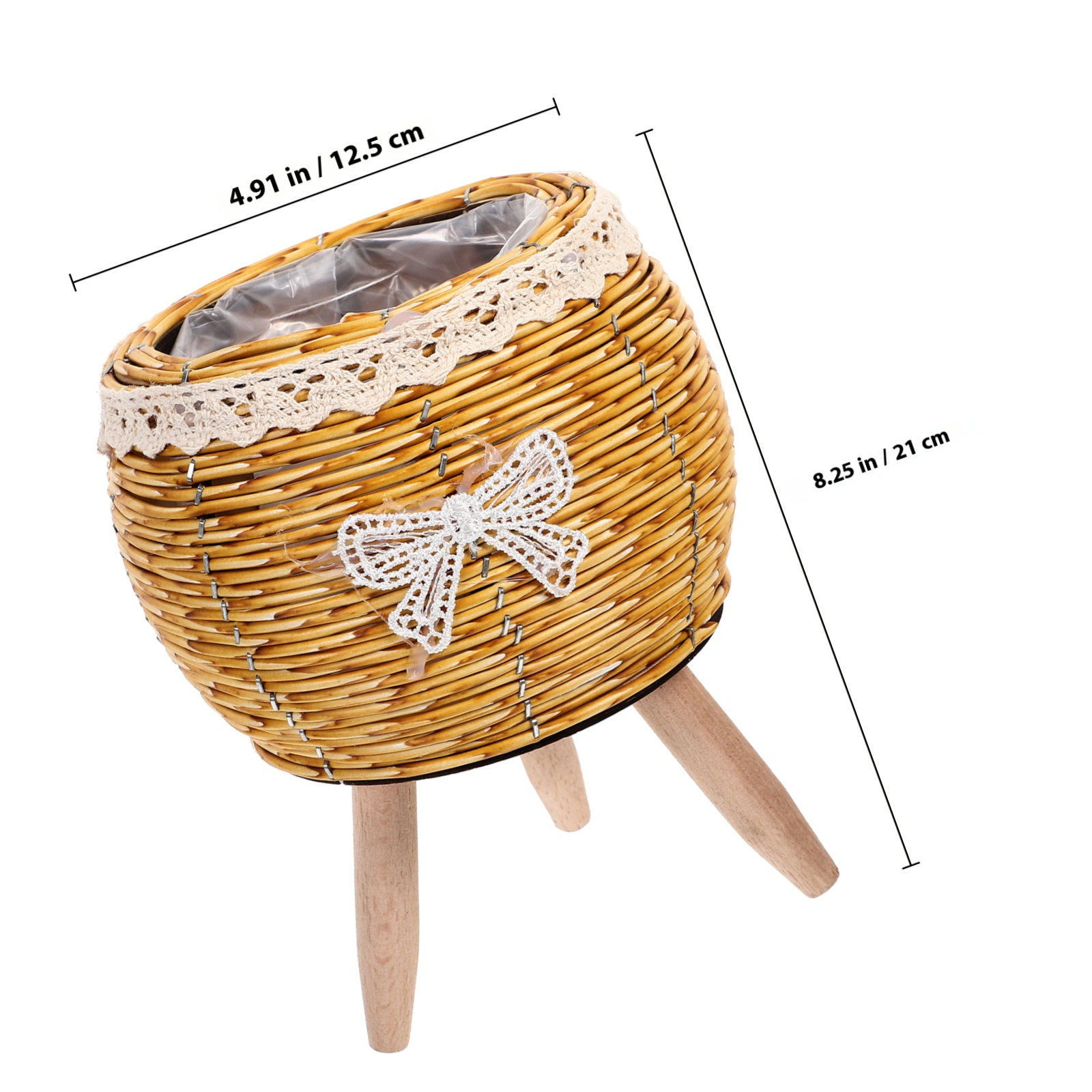Wood and Straw Flower Pot Hold - Bonsai Garden Indoor 评论和价格