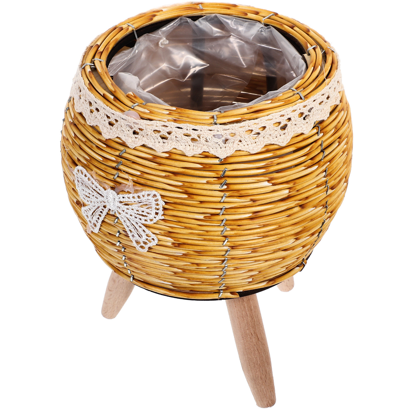 Wooden Woven Flower Pot Holder - Bonsai Garden Indoor 评论和价格