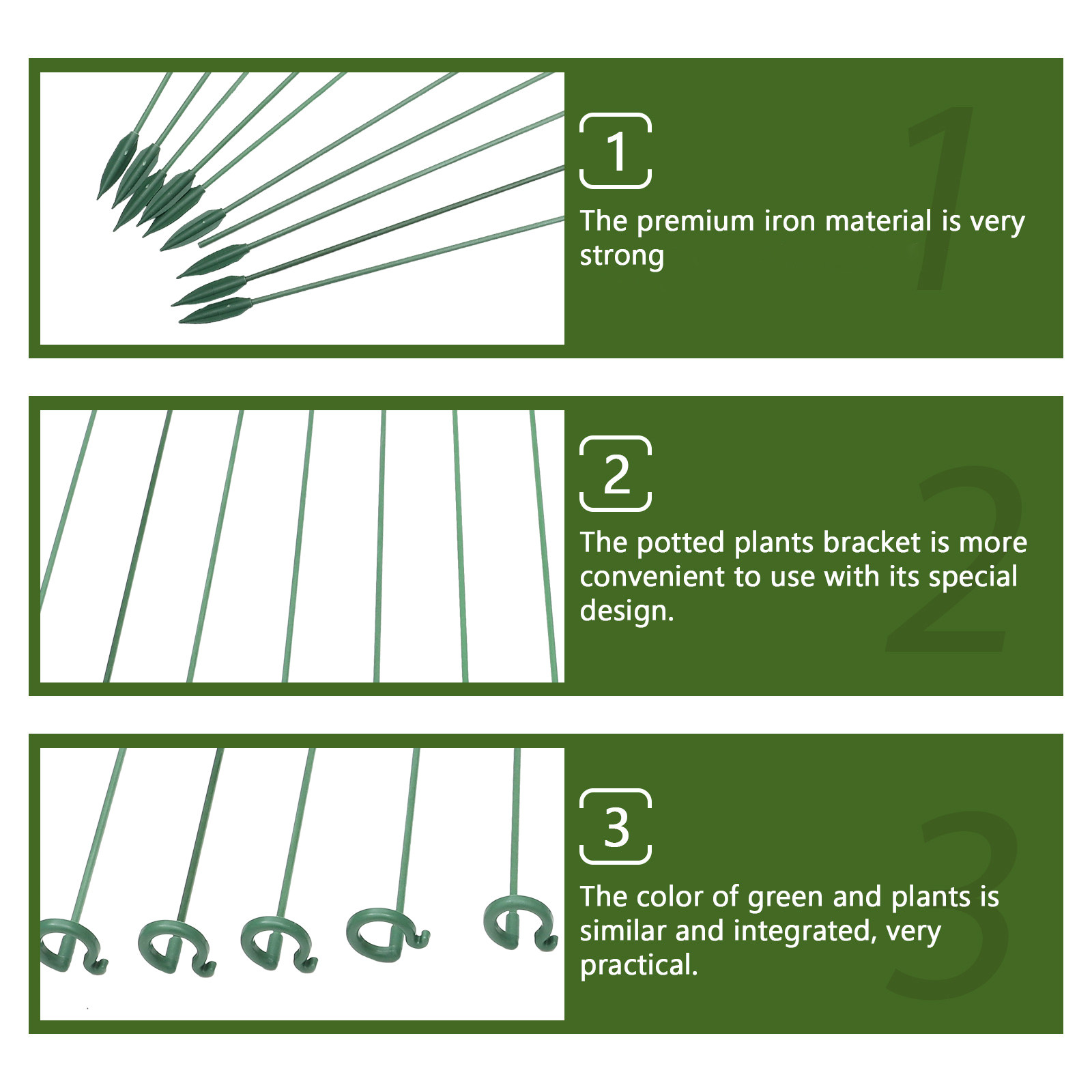 10Pcs Iron Plant Support Rack  - Bonsai Garden Indoor 评论和价格
