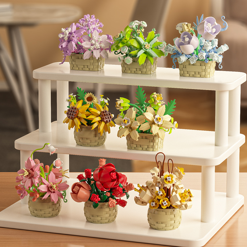 DIY MOC Potted Rose Sunflower  - Bonsai Garden Experts 评论和价格