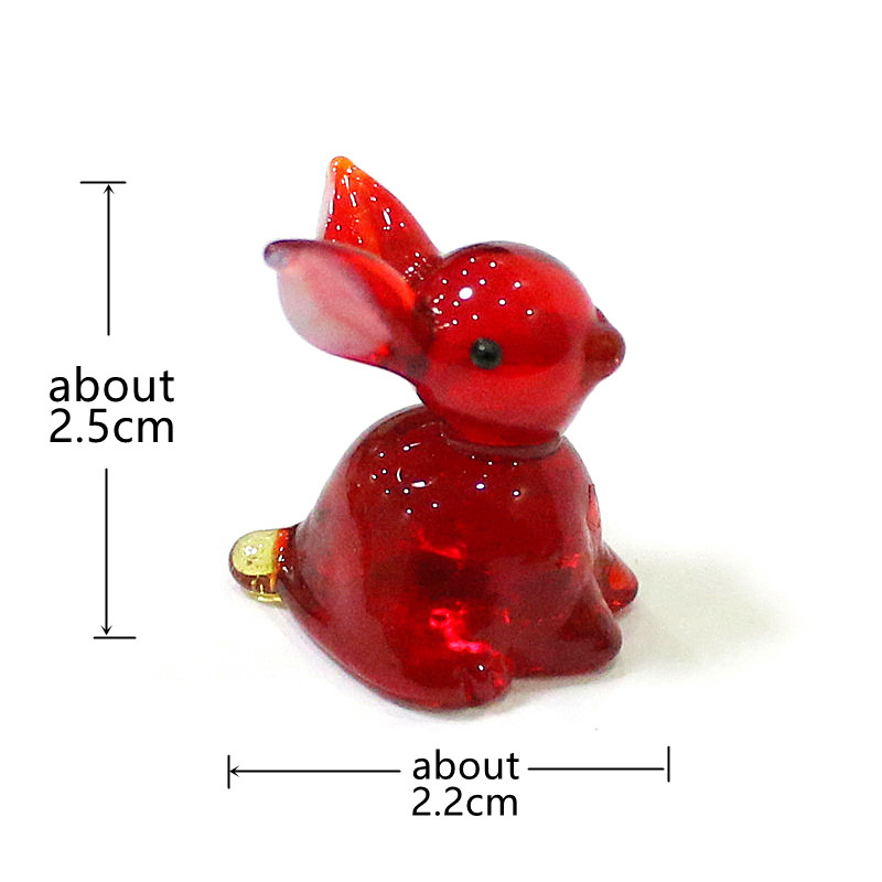 2pcs Mini Glass Bunny Figurine - Bonsai Garden Indoor 评论和价格