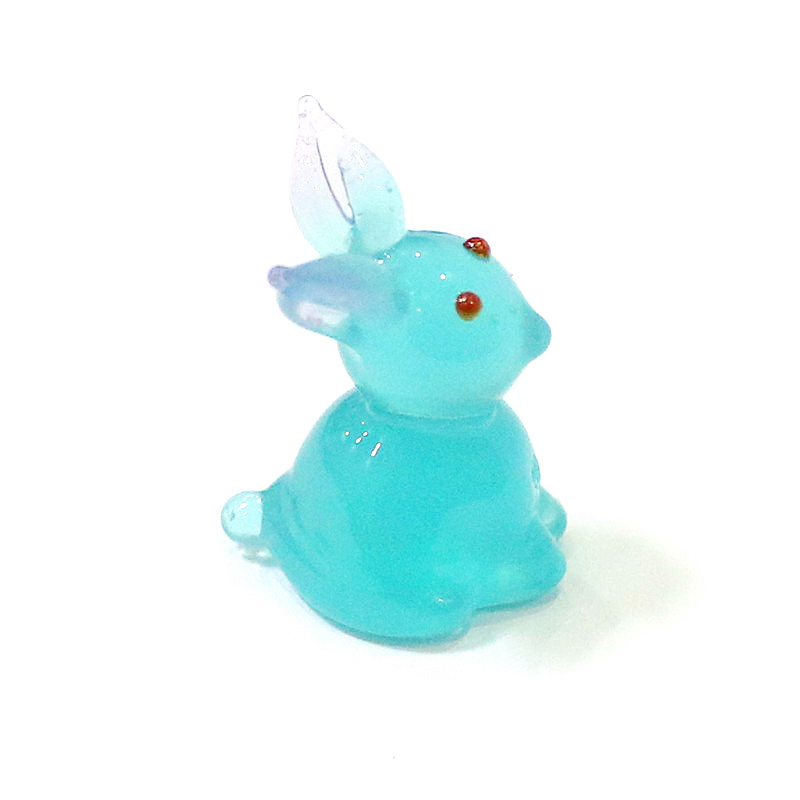 2pcs Mini Glass Bunny Figurine - Bonsai Garden Indoor 评论和价格
