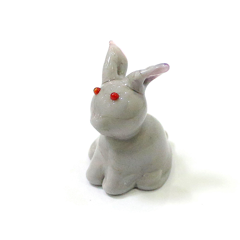 2pcs Mini Glass Bunny Figurine - Bonsai Garden Indoor 评论和价格